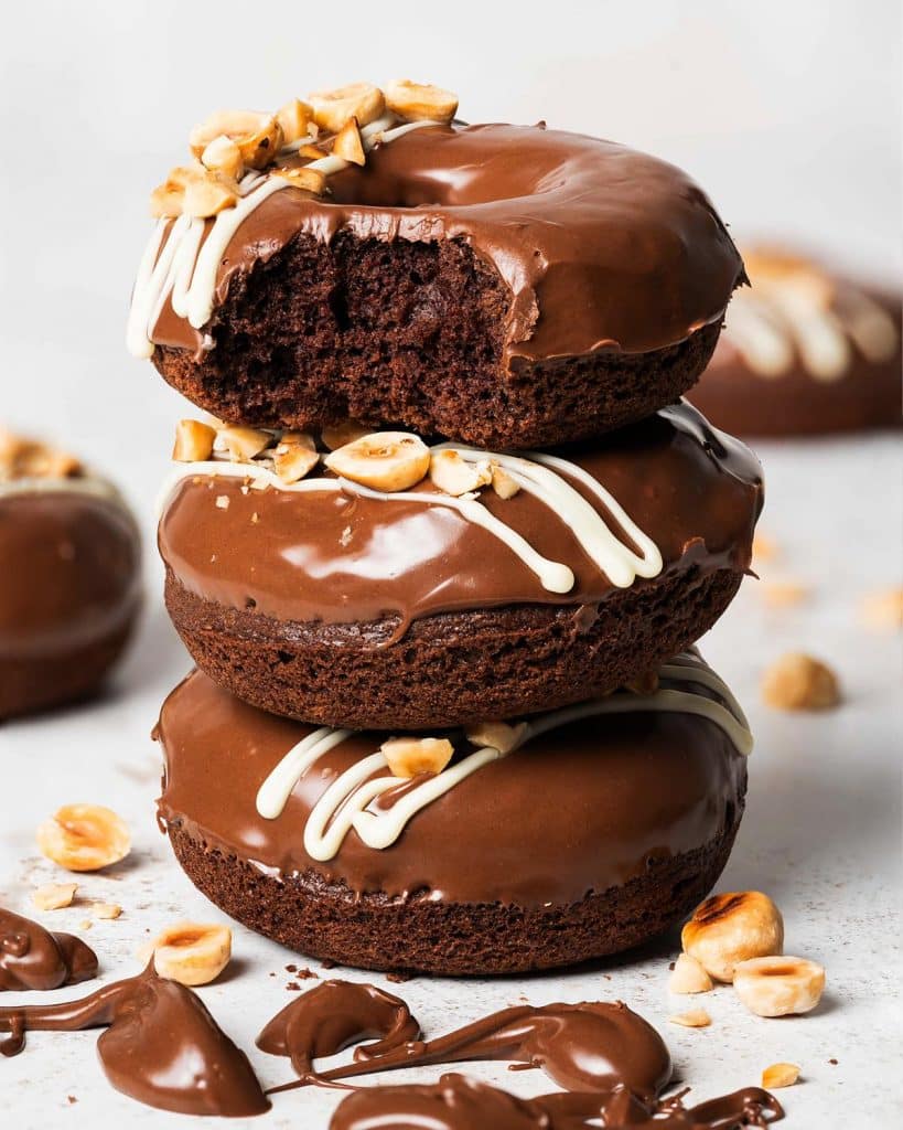Chocolate hazelnut doughnuts